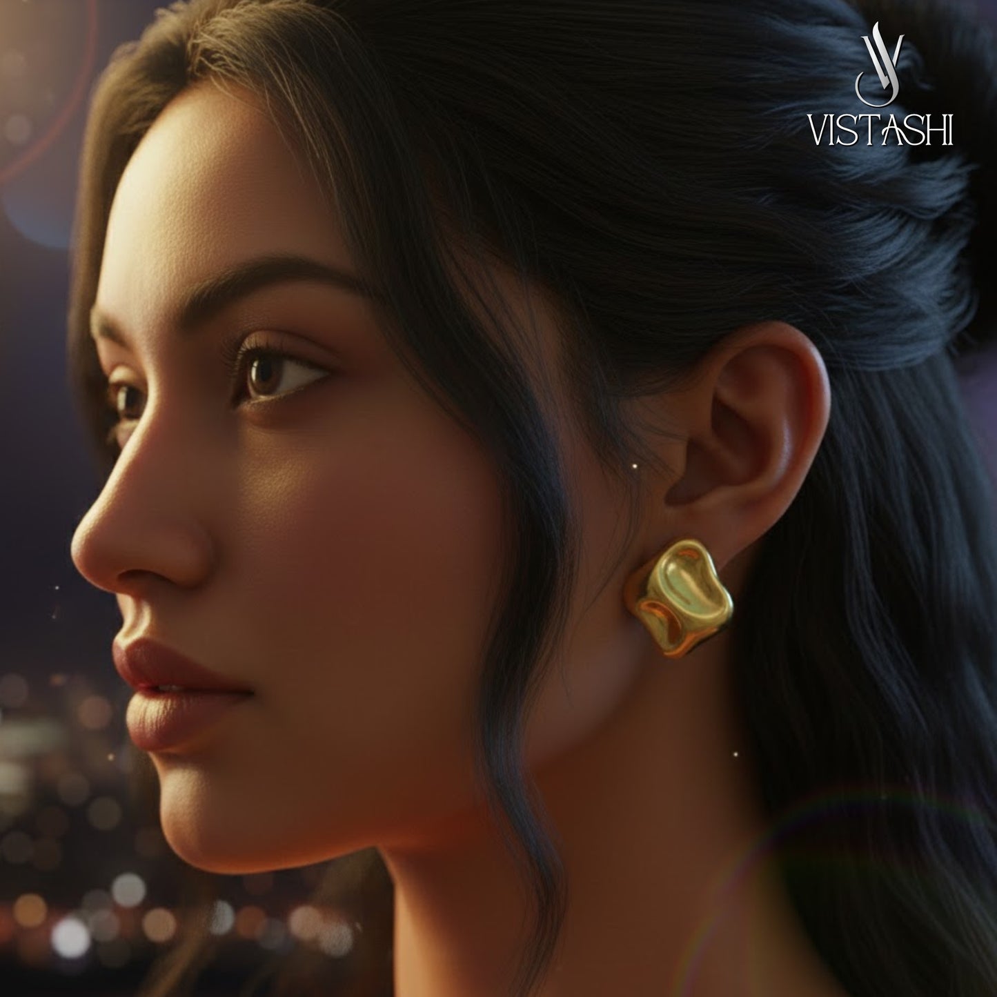 Gold plated fancy earrings