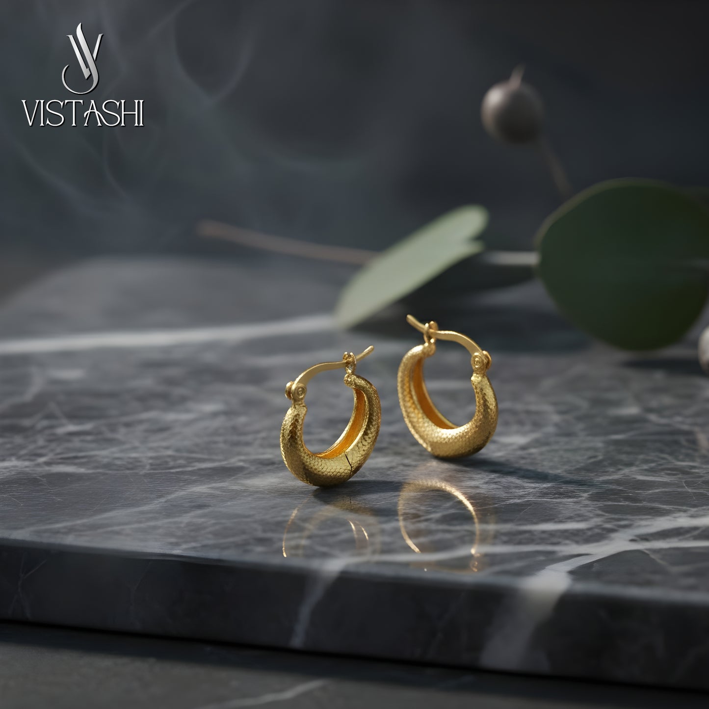 Gold plated hoop earrings