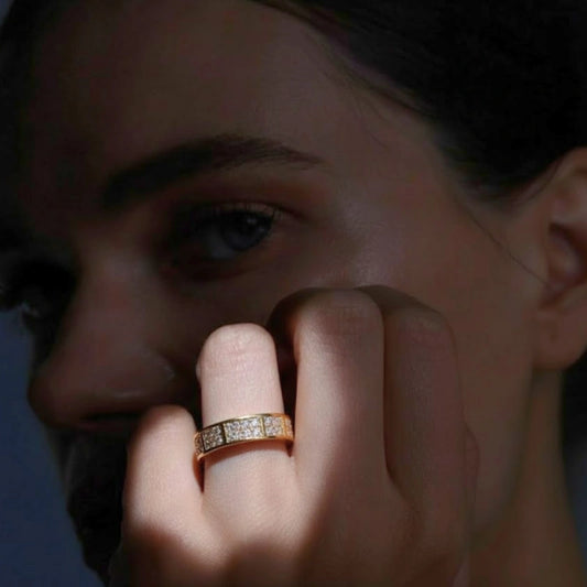 AD Studded Adjustable Ring