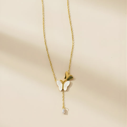 Gold plated anti tank butterfly themed pendant