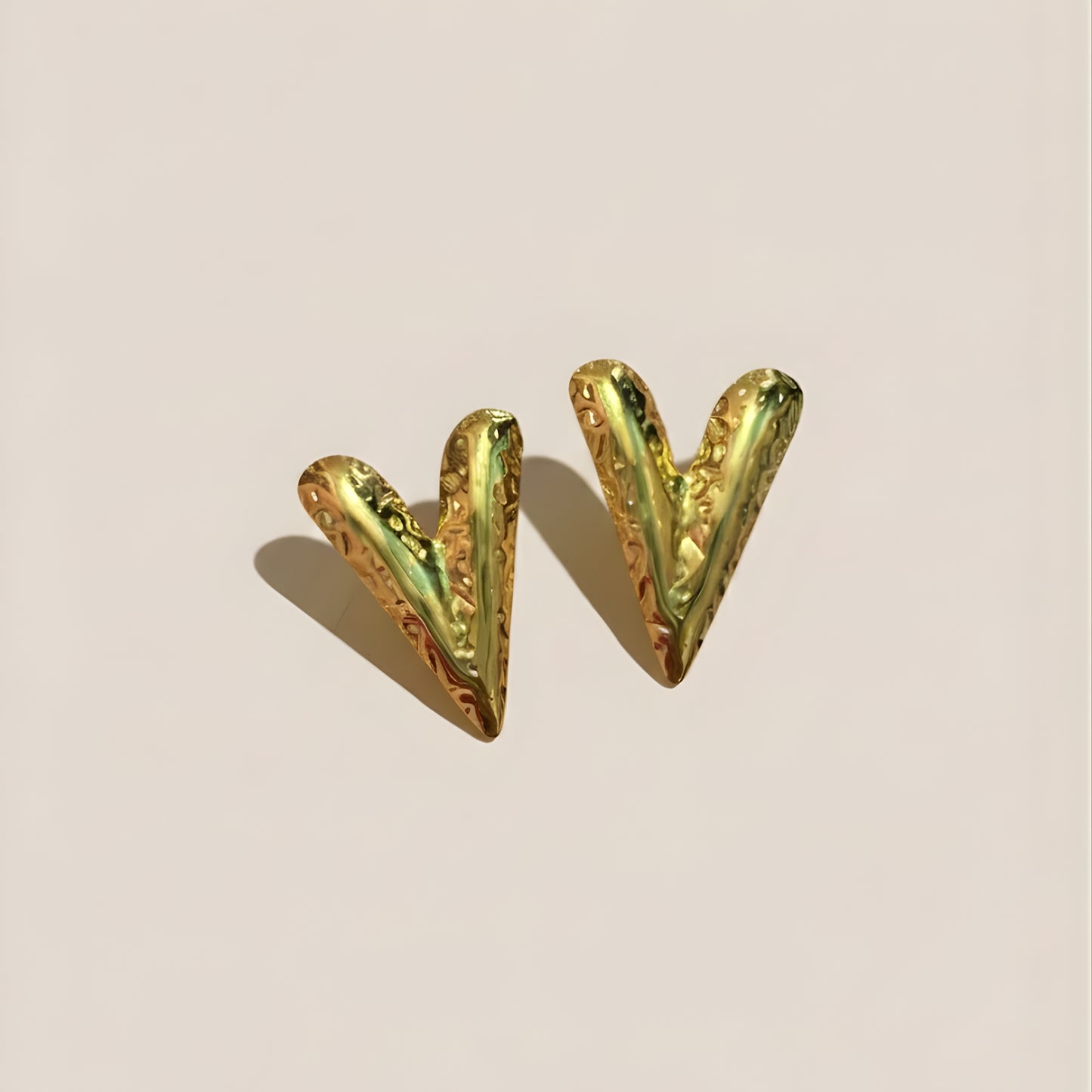 Gold plated heart earrings