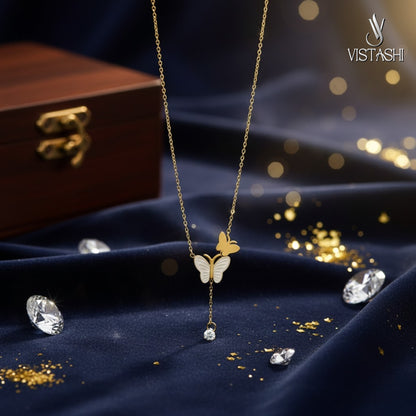 Gold plated anti tank butterfly themed pendant