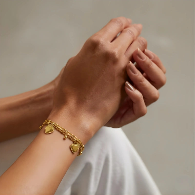 Heart Themed Wraparound Bracelet