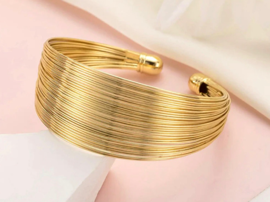 Gold Plated Bangle-Style cuff Bracelet