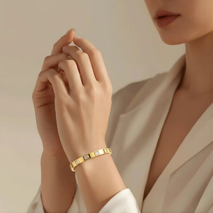 White Square American Diamond Bracelet