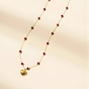 Gold plated anti tarnish heart themed pendant