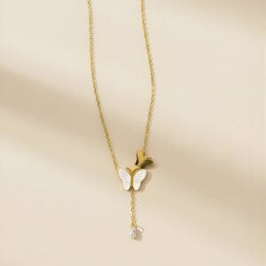 Gold plated anti-tarnish butterfly themed pendant