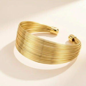 Gold Plated Bangle-Style cuff Bracelet