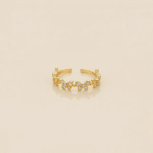 Gold Plated anti-tarnish Butterfly Themed Adjustable Ring