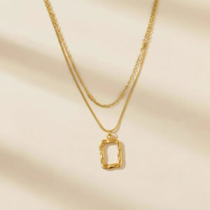 Gold Plated anti-tarnish Double Strand Pendant