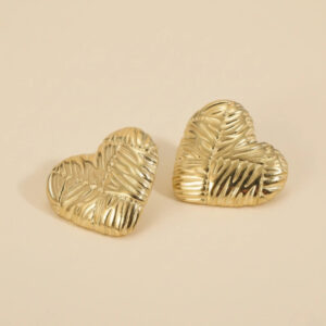 Gold plated anti tarnish heart themed earrings