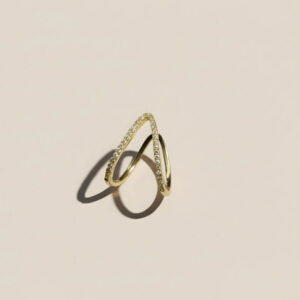 Gold Plated anti-tarnish AD Adjustable Ring