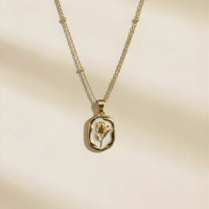 Gold Plated anti-tarnish Rose Themed Pendant