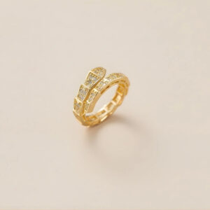 Gold Plated anti-tarnish Snake Themed Adjustable Ring