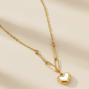 Gold Plated anti-tarnish White Heart Themed Pendant